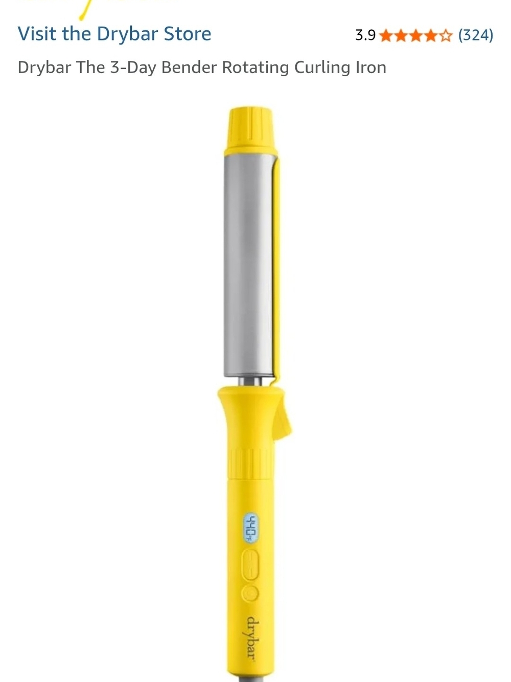 Drybar 3-Day Bender Rotating Curling Iron in Yellow